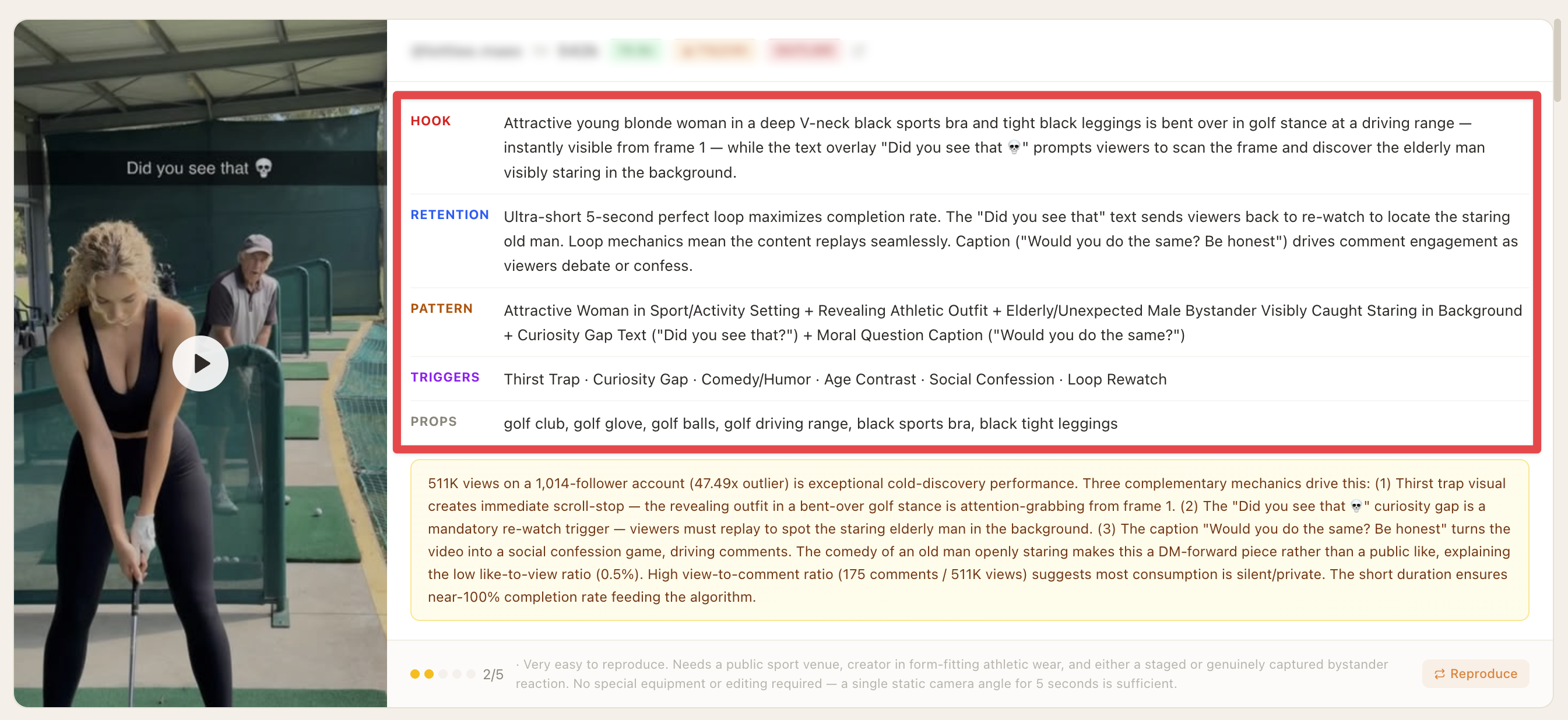Reel Analysis Example